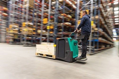 Forklift in Warehouse Mitsubishi